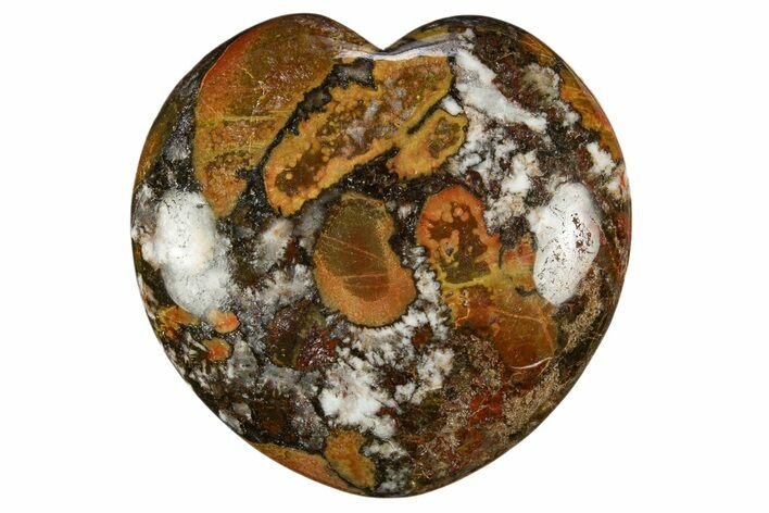 Polished Colorful King Cobra Jasper Heart - India #311939